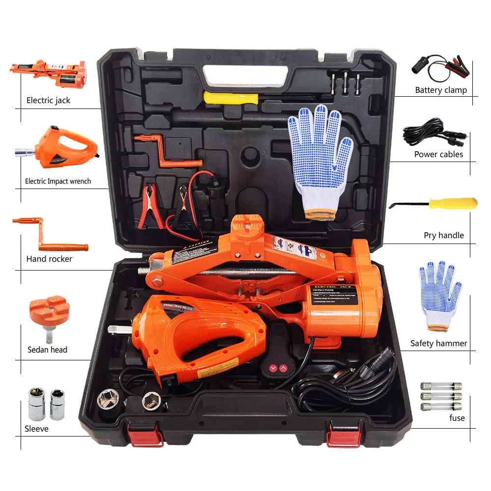 High quality trolley 2t best corded impact jack and electric wrench set