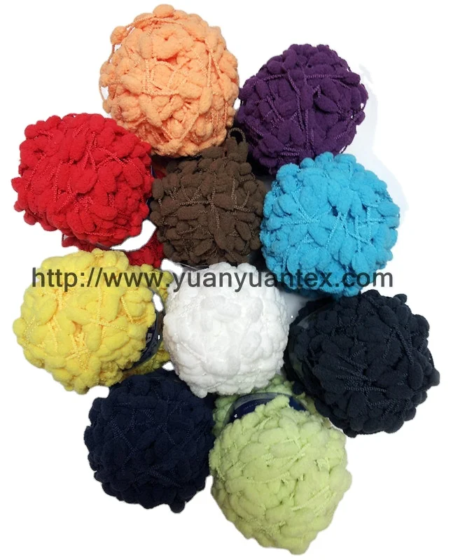 Высококачественная супермягкая пушистая Полиэстеровая пряжа с помпоном для ручного вязания