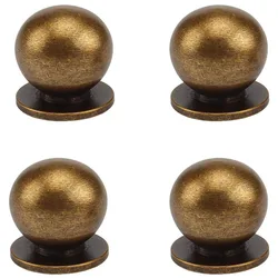 AIMINO OEM Round Solid Brass Pulls Antique Cabinet Drawer Small Handles Modern Minimalist Handles Knobs (Antique Bronze