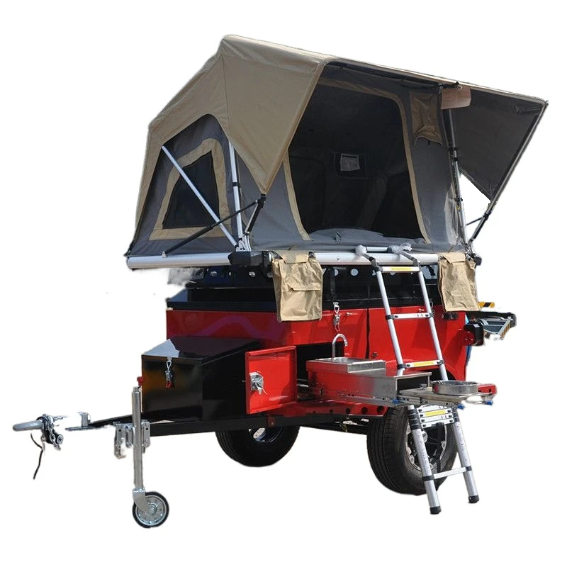 High Quality Australia Standard Off Road Camper Trailer Rv Mini Travel Trailer With Roof Top Tent For Sale