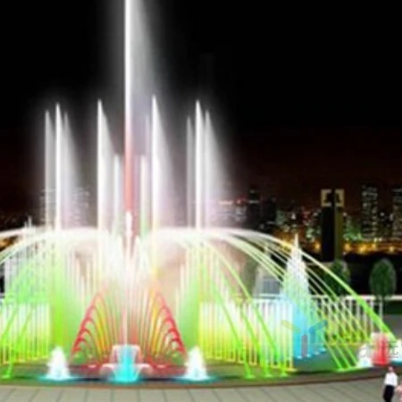 Outdoor musical water fountain dancing water fountain with 3d fountain nozzle