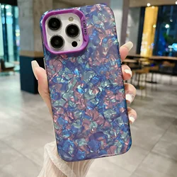 Luxury Glitter Dream Shell Marble Soft Phone Case For iPhone 15 14 13 12 11 Pro Max XR XS Max X Conch Pattern Hard Back Cover