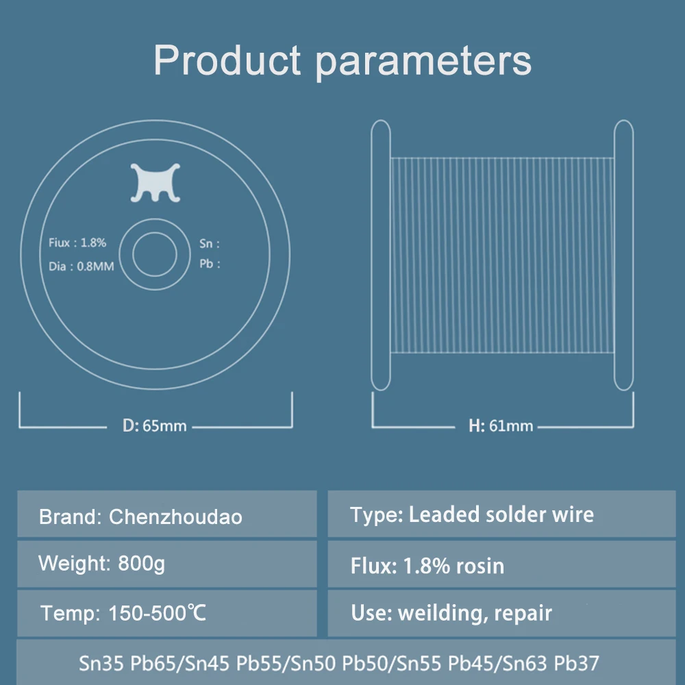 Welding Wires 63-37 Tin Lead Rosin activate Core Solder Wire for Electrical Soldering 50g Diameter 0.5mm 0.6mm 0.8mm 1.0mm 1.2mm