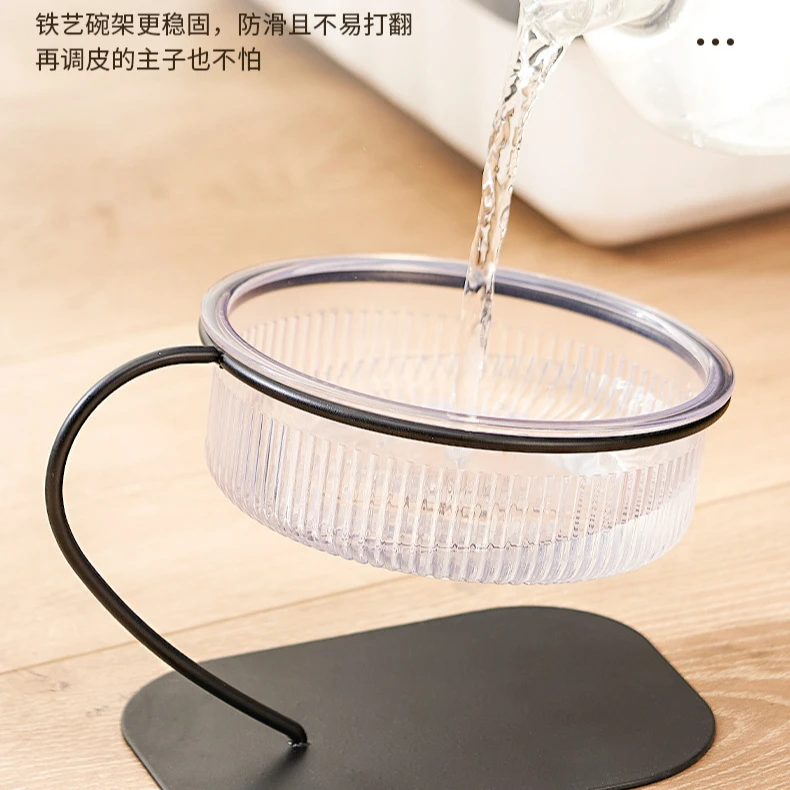 2023 dropshipping detachable plastic stand luxury raised feeding elevated food water small dog puppy cat pet bowls