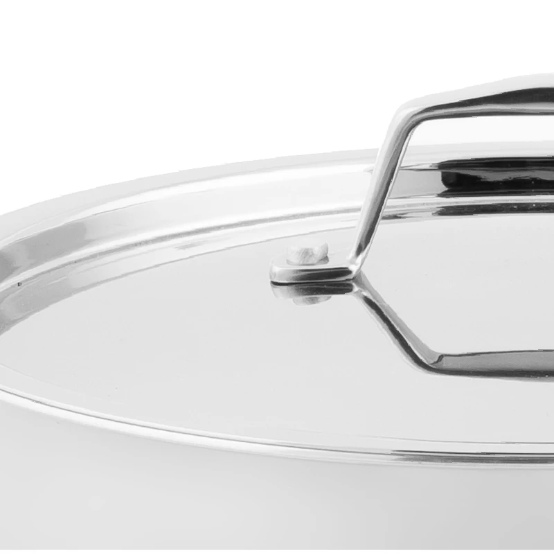 Stambe design stainless steel pan 24 cm 3 ply saute pan casting handle wok pan with lid