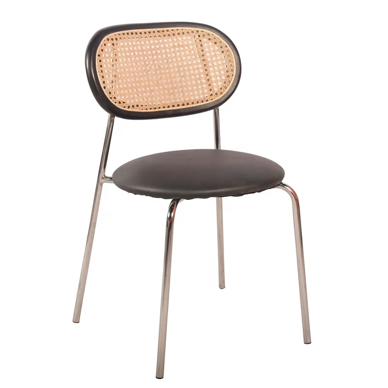 North European Japandi Modern Luxury Elegant Dining Room Single Leisure Simple Movable Solid Wood Chandigarh Rattan Chair