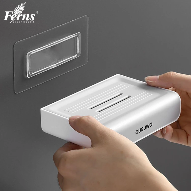 Bathroom Storage Wholesale Custom Shower Soap Holder Plastic Wall Mounted Adhesive Draining Soap Holder Dish