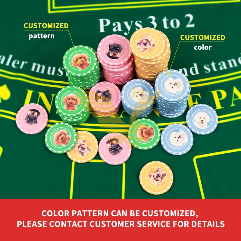 YH Wholesale 100 Pcs Poker Fichas Ceramic 10g Curved Hot Stamp Entertainment Ceramic Pet Poker Chip Sets