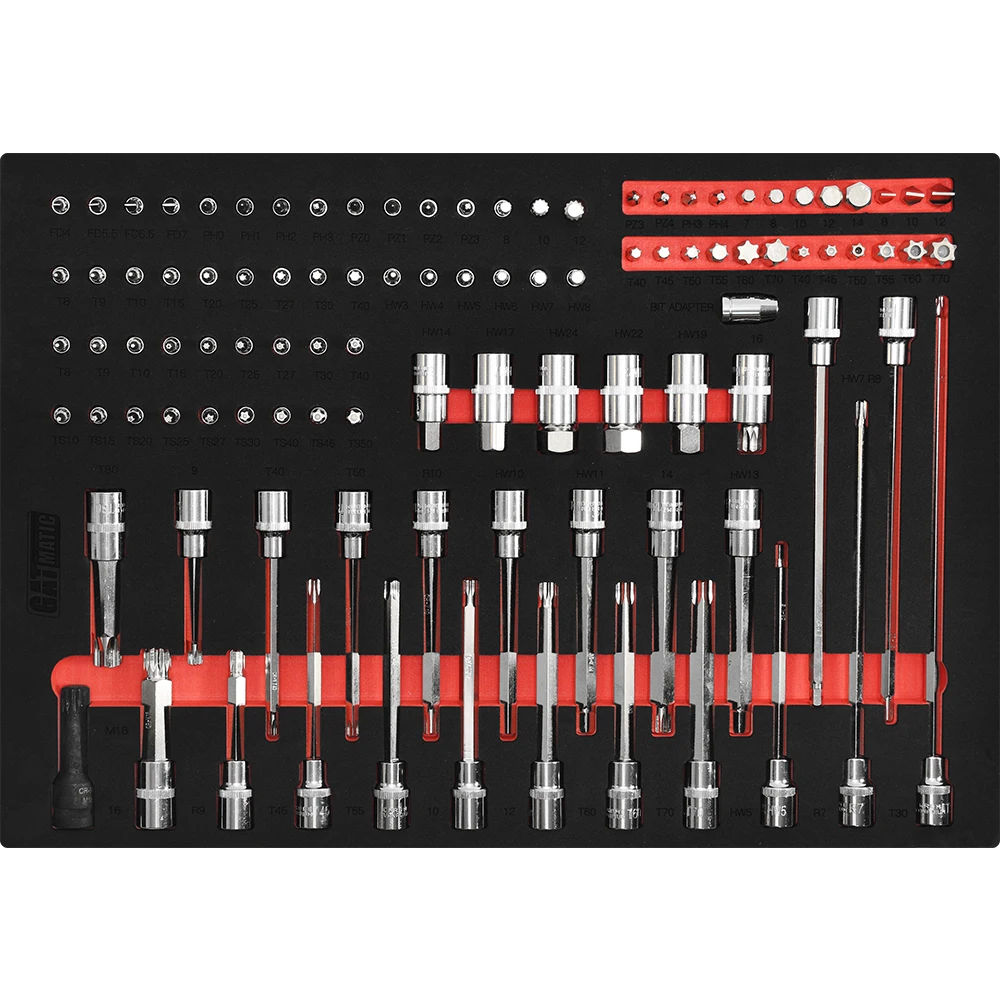 Custom 233 PCS 7 Drawers Steel Workbench With Tool Carts Trolley Tool Set Tools Cabinet Storages For Truck