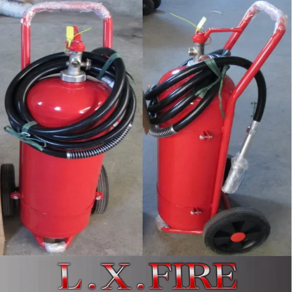 good wheeled 25kg abc dry powder fire extinguisher, cheap trolley 25kg DCP extinguisher