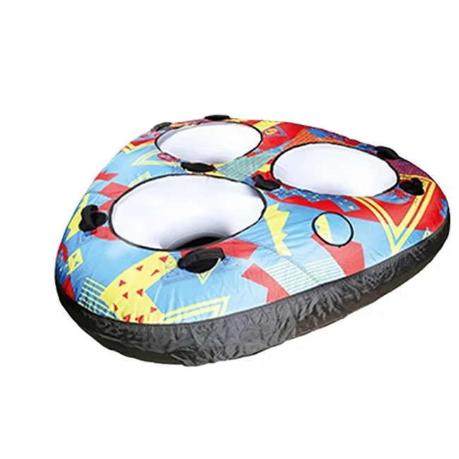 High End Fashion Durable 3 Person Rigid Nylon Cover Inflatable Water Towable Tube For Water Park