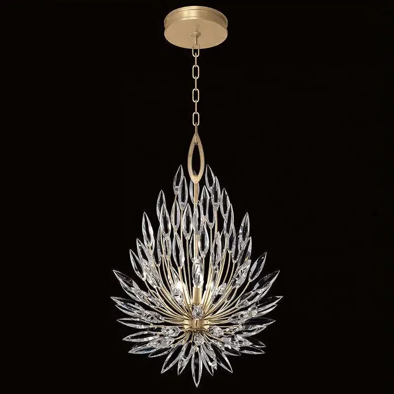 nordic pendant light modern lily buds hotel ceiling hanging pendant light flower luxury crystal chandelier for home villa