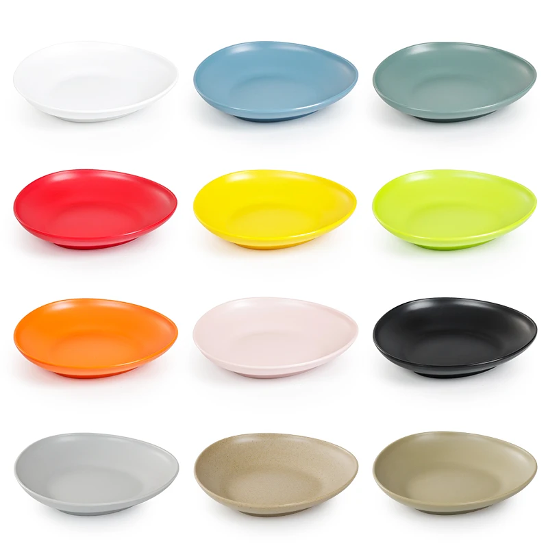 Unbreakable Plates Plastic Tableware Modern Matte Salad Plato Melamine Dinnerware Serving Dishes For Home