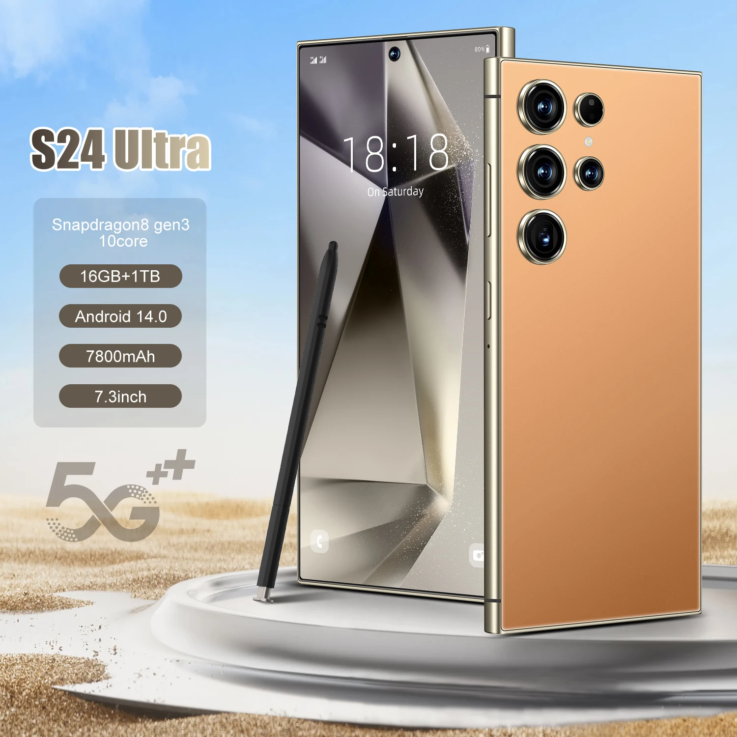 Clone S24 Ultra 5G Dual SIM Smartphone 16GB+1TBGB AI Smartphones LTE Cellular Mobile Phone English Spanish Operating Languages