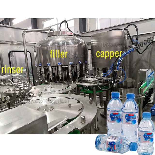 Drinking water filtering and bottling machine, water filling machinery plant, bottled water processing plant