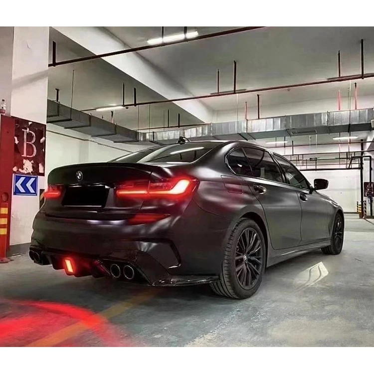 G20 Competitive Style Rear Bumper Splitter Diffuser Spoiler Lip With Led Light for 3 series G20 G28 2019+