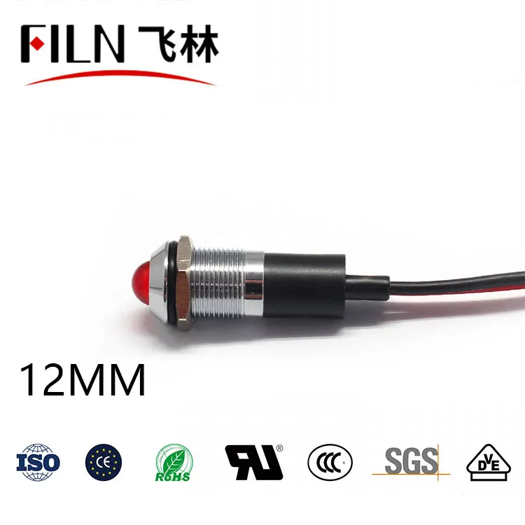 20cm wire indicator light red green blue amber yellow white waterproof led