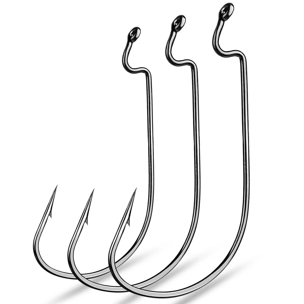 50pcs 1#-5/0# High Carbon Steel Single Fishing Hooks high quality single Fishing Hooks jigging bait Texas Rig Hook Strong
