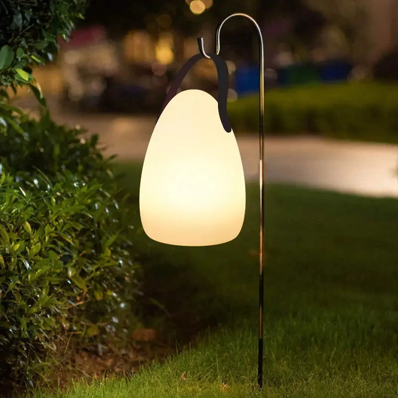 Indoor/Outdoor Waterproof Sleek Polyethylene Shade 8 Vibrant RGB Colors Symphony Mode Portable LED camping Lamp With Remote