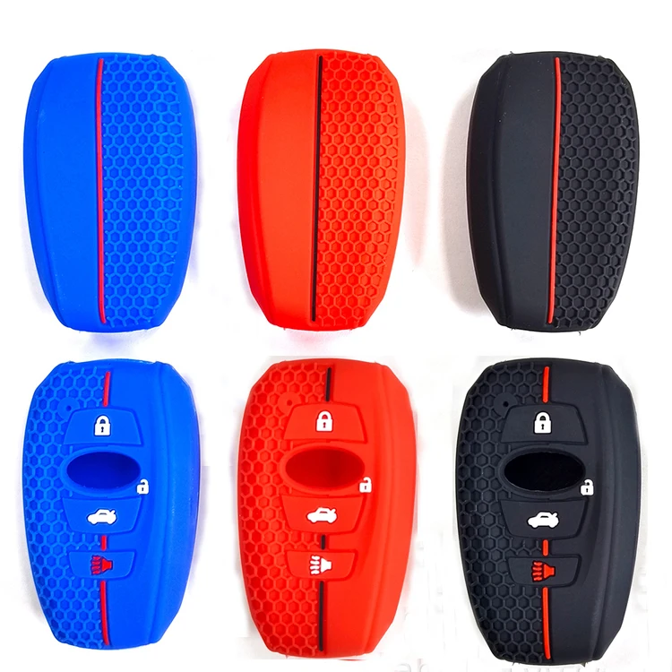 4 Buttons Remote Smart Key Chain Cover Fob silicone Case Keyless Entry Protector Jacket for subaru BRz WRX