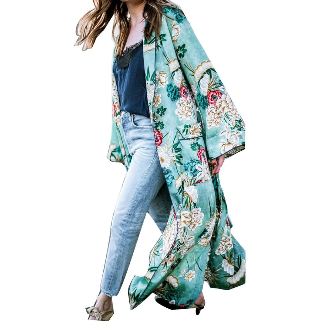 Оптовая Продажа кимоно женские длинные Бохо Женские Длинные Скромные летние бохо