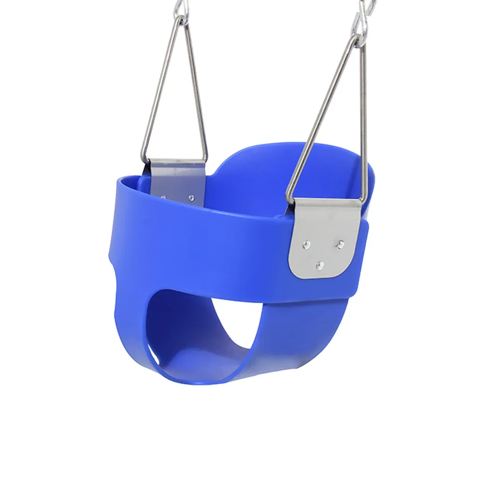 Toddler Swing Seat High Back Full Bucket with Heavy Duty 66 inches Plastic Coated Chain Snap Hooks and Tree Hanging Straps