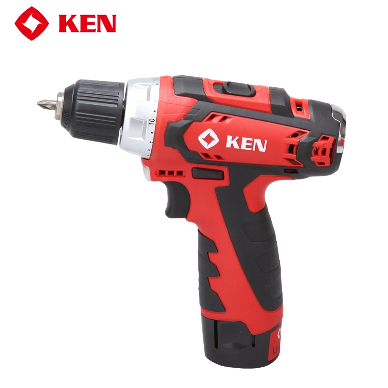 
KEN 12V10mm electric double speed multifunctional screwdriver Cordless ldrill BL721220C 