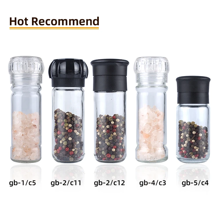 Factory sell  mill glass jar manual salt spice pepper grinder