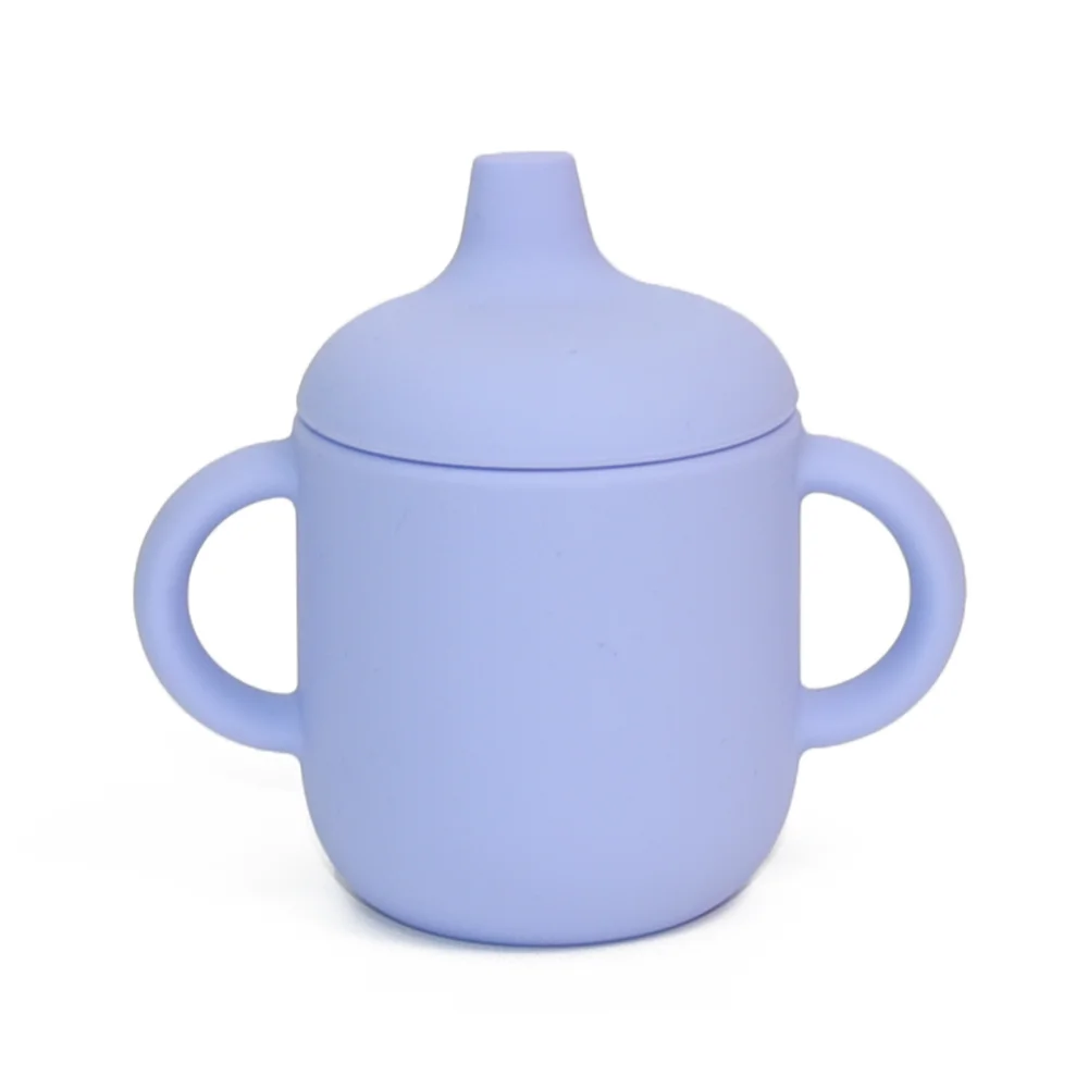 silicone baby feeding cup and sippy cup custom logo style BPA free food grade soft silicone with cover