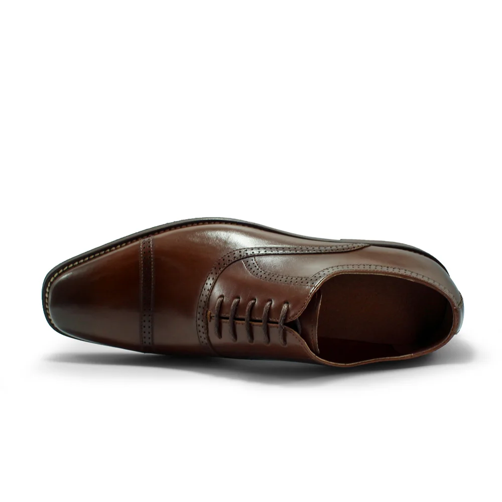 Лидер продаж классические туфли-броги для мужчин вечерняя одежда натуральная формальная обувь коричневые кожаные строченные туфли с острым носком