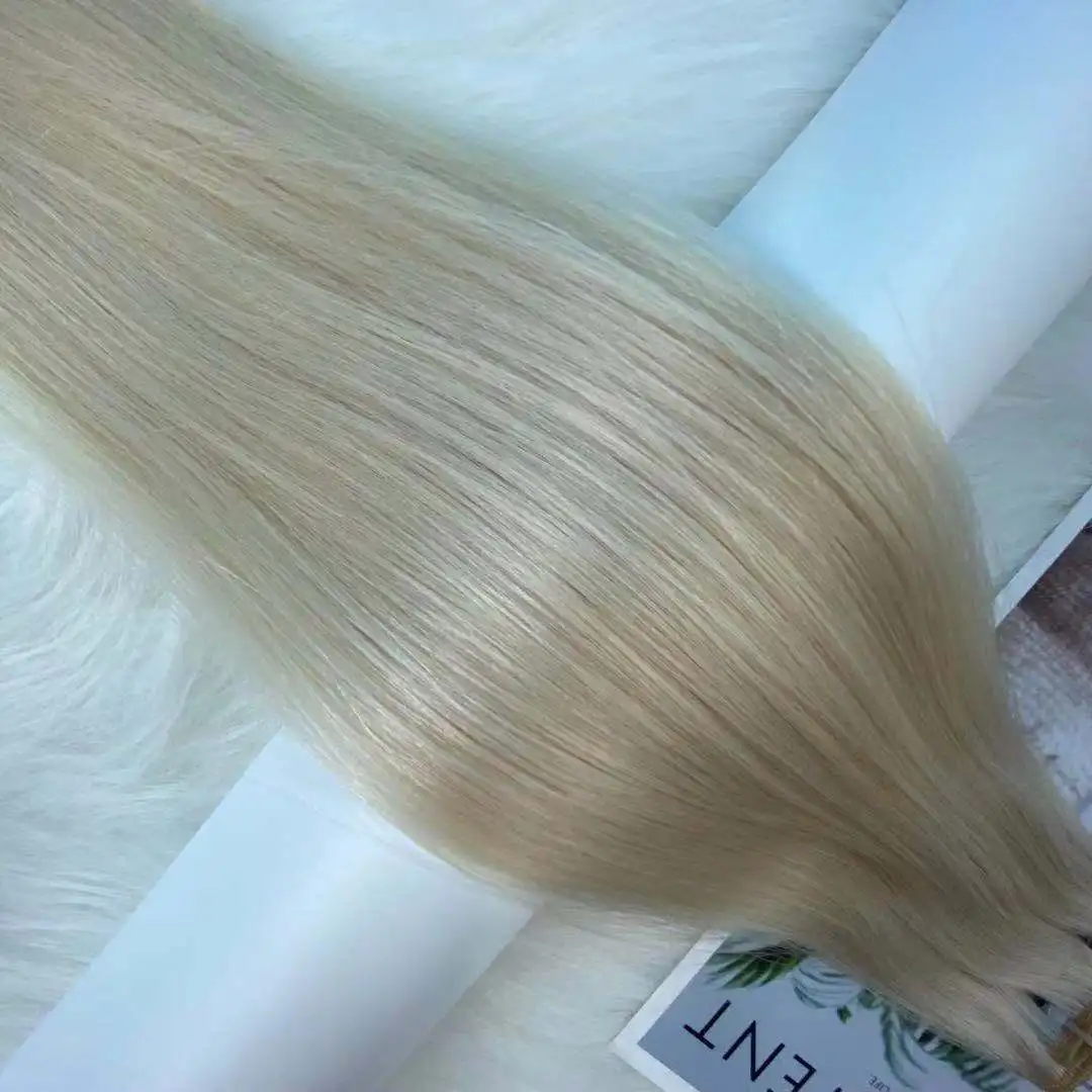 Belle  Hair Cuticle Aligned Super Double Drawn Machine Weft hair extension Silky Straight  bundle