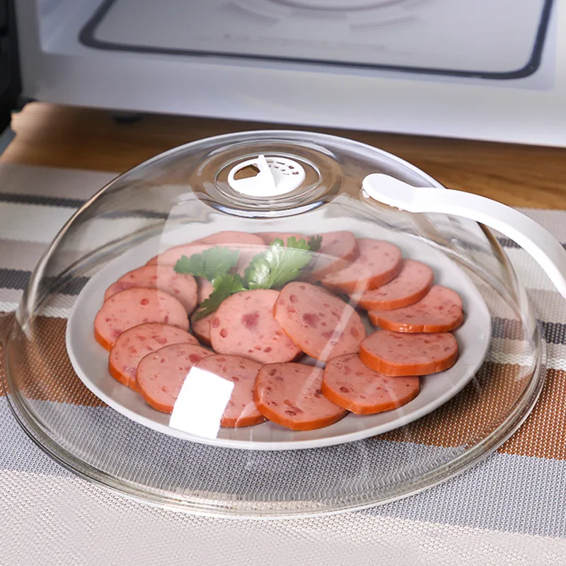 Reusable environmentally safe plastic microwave food cover transparent food preservation cover