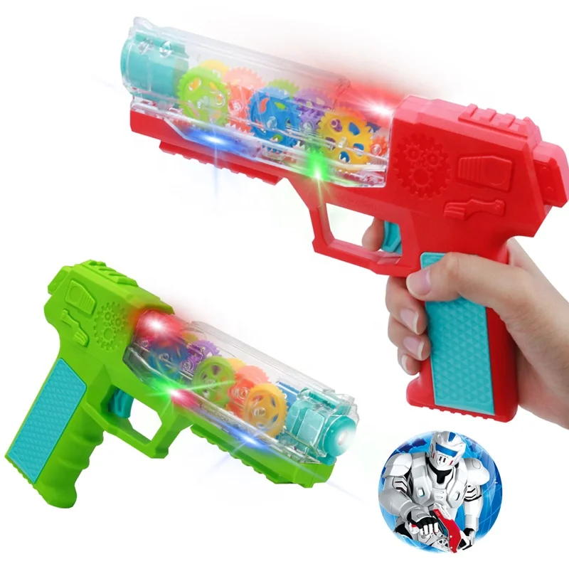 Qilong детский светящийся игрушечный пистолет интересное электрическое прозрачное вращающееся снаряжение с проекцией света и звука игрушечный пистолет для детей