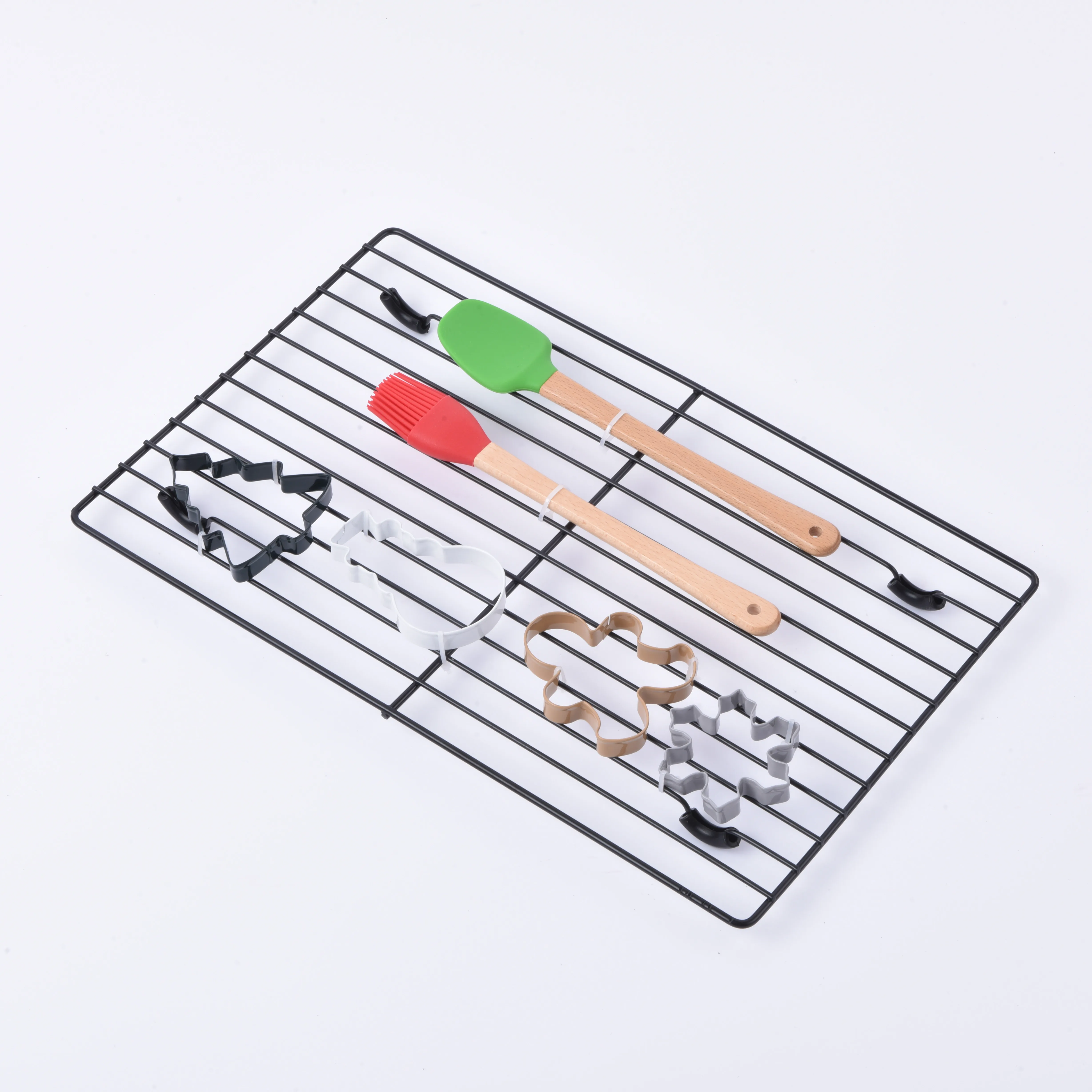 8pc baking sets Nonstick  cookie sheet with cooling rack,cookie cutter, silicone spatula and whisks