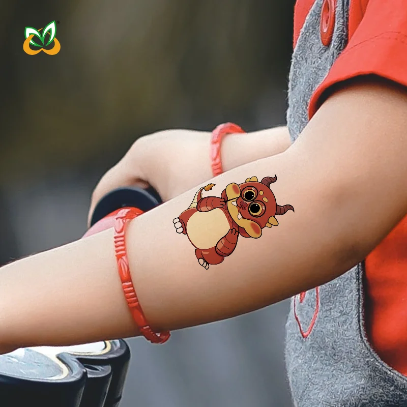 Promotional Custom Kids Temporary Tattoos Custom Waterproof Temporary Tattoo traditional animals dragon Tatoo Sticker for Kids