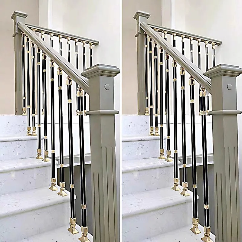 Column Villa Duplex Loft Fence Platform Bay Window Balcony Guardrail Balustrade Aluminum Alloy Stair Handrail Railing