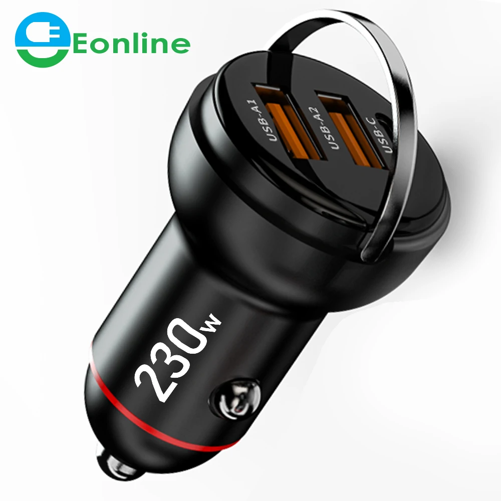 EONLINE Car Charger 230W Dual USB 100W Fast Charge Multi-Function Negative Ion Air Purifier For Phone Xiaomi Samsung Huawei OPPO