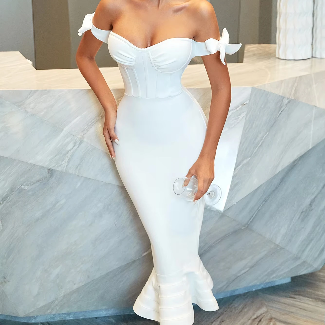 Sexy Summer Style Backless One Shoulder Red Dress Strap Evening  Party Dresses