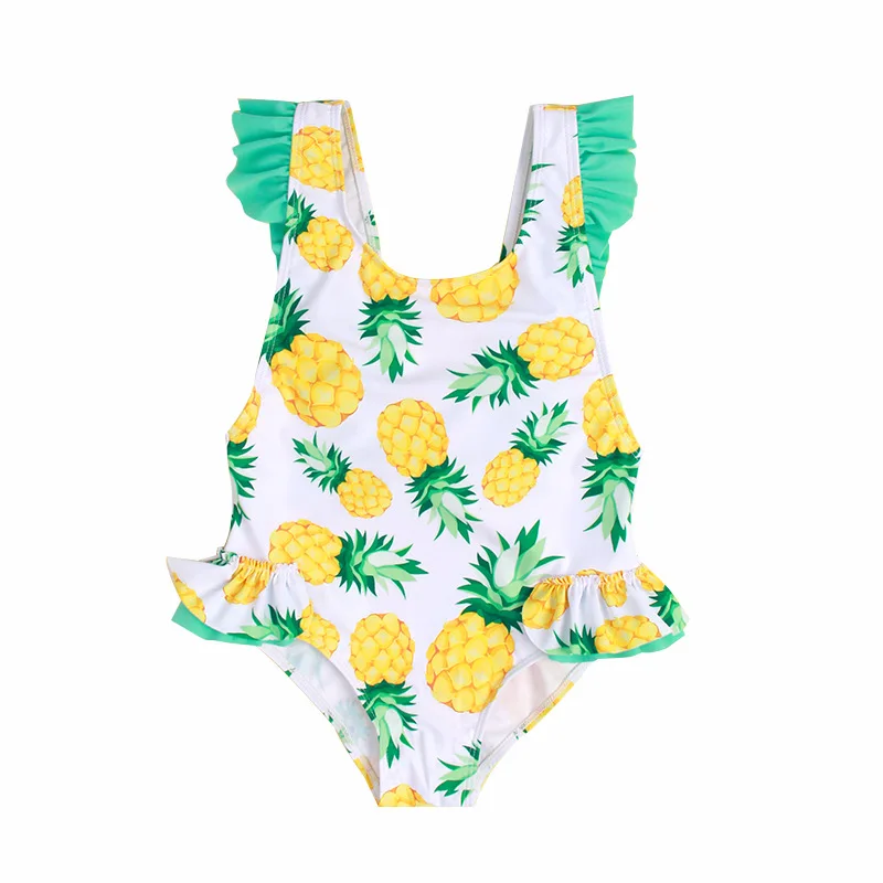 Pineapple print kids Ruffle swimwear 2022 toddler baby swimsuit vendor