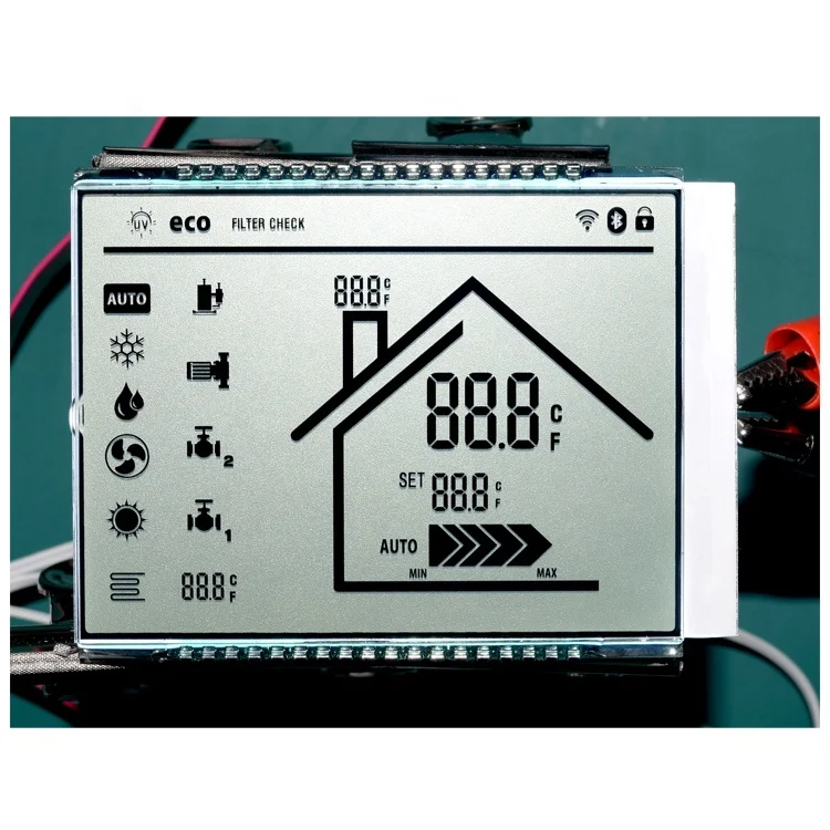 HT1621 HT1622 IC Driver Pin FPC Connector HTN VA Glass Color Custom Segment LCD Screen Module BTN TN LCD Display For Thermostat