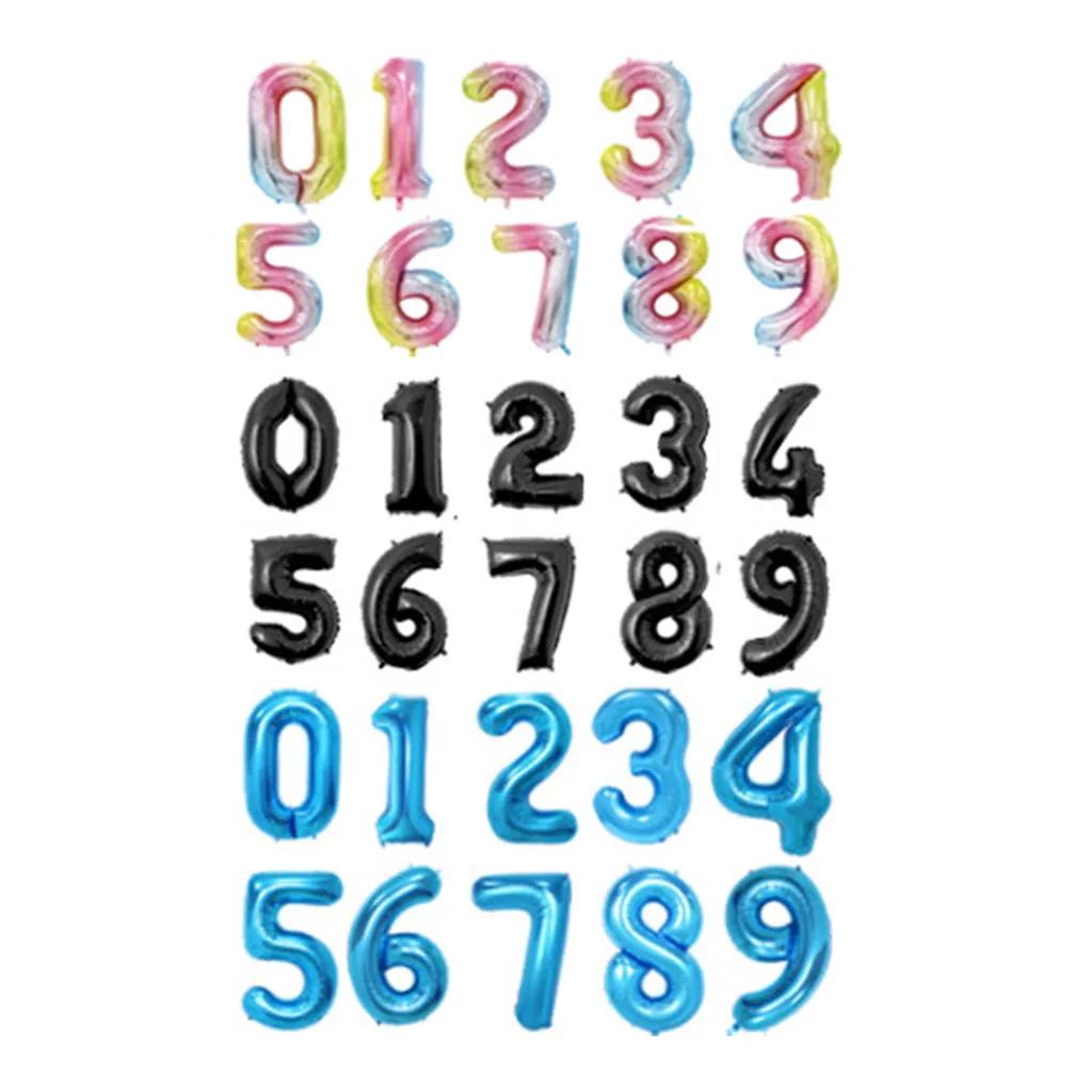 Золото и серебро, розовое золото, 40-дюймовый ЖК-цифровой тонкий шарик из фольги в форме 42-дюймовый Цифровой шар украшения для вечеринок по случаю Дня рождения воздушный шар с гелием