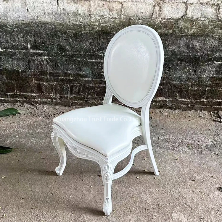 High quality elegant dinner chairs decor gold luxury white louis wedding chair