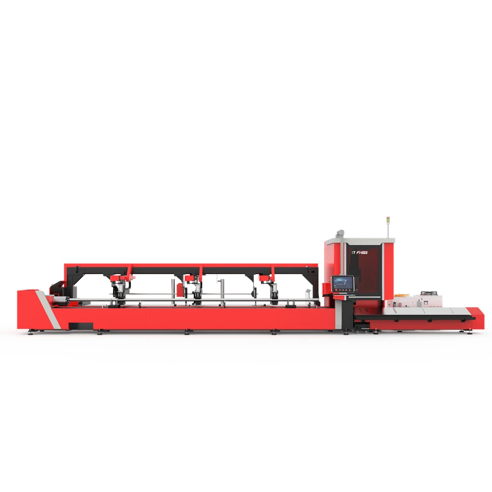 2000w F6020GE  fiber laser tube cutting machine with Semi-auto receiving rack and Automatic feeding equipment