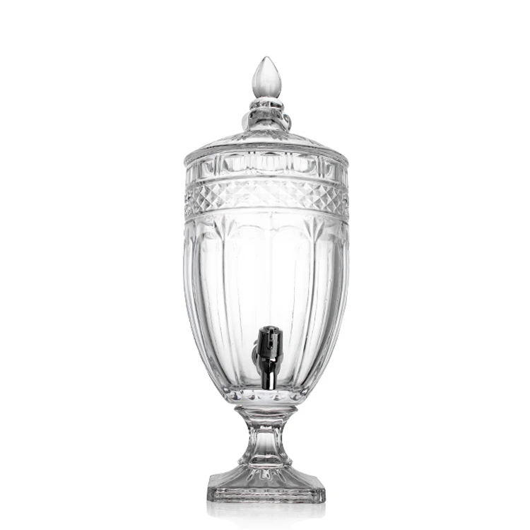 Home hotel restaurant big 5 liter glass dispenser bottle alcohol dispenser beer juice