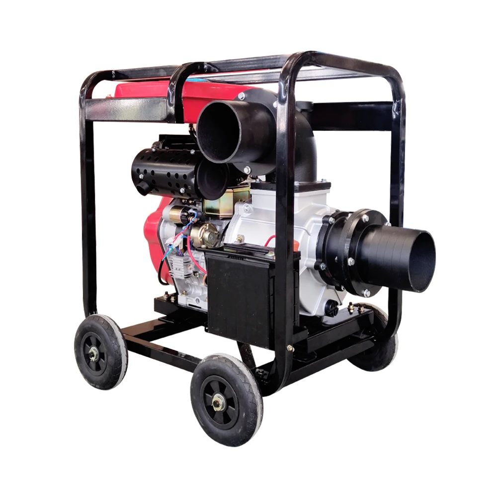 Electric 6 Inch Water Pump Diesel with 15HP 220V for Wastewater Treatment Irrigation With Wheels