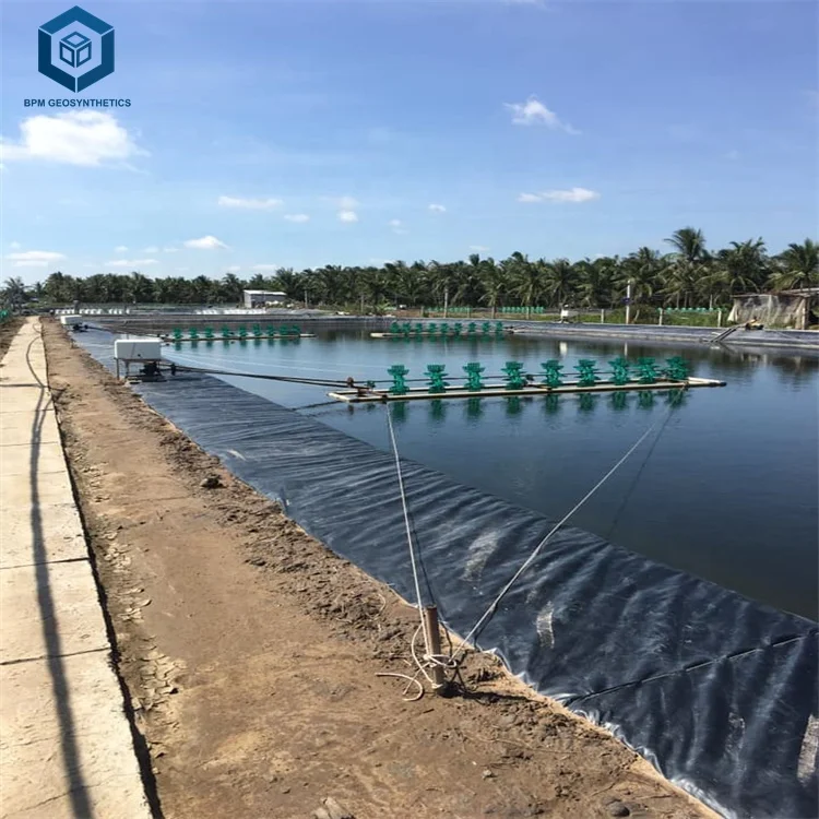 0.5mm 0.75mm Smooth HDPE Geomembrane for Aquaculture Project in South Sudan