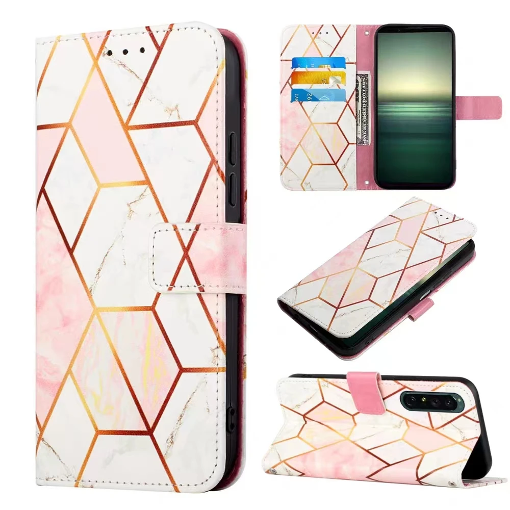 Fashion Flip Book PU Leather Case/Cash Card Holder/Wrist Strap For Sony Xperia 1 5 10 IV 1V 10V ACE III Case