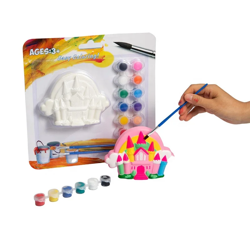 2021 New Arrival DIY Painting Squishies Kawaii castle Slow Rising Squishies Kid Game Squeeze Toys  DIY Squishy