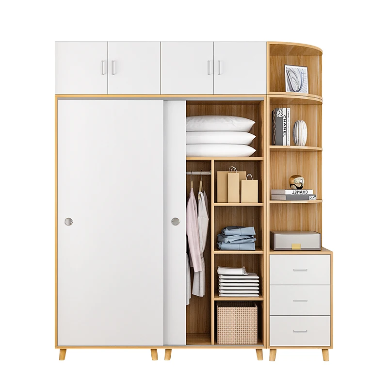 Modern Storage Hotel Closets Cabinets Set Room Armoire Industrial Clothes width 1.6m Cupboards For Bedroom Wardrobe