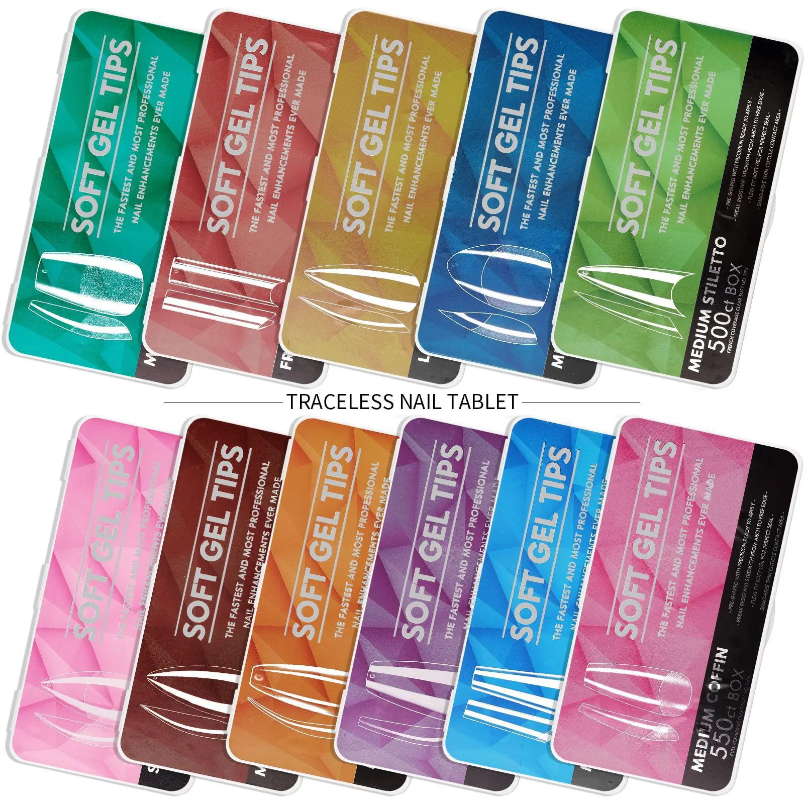 Hot Box nail tips ultra-thin seamless frosted long water drops almond carving free grinding artificial false nails